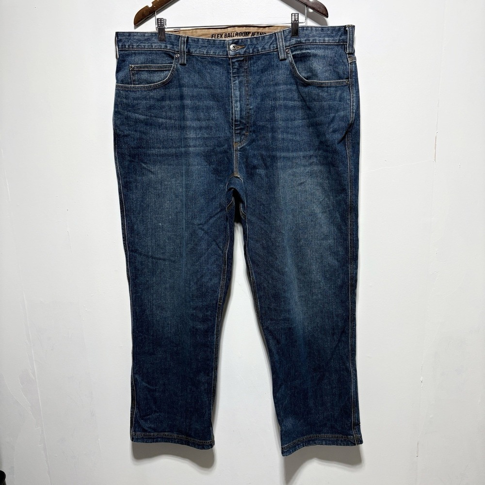 Duluth Trading Flex Ballroom Jeans 42 x 30 Mens Blue Relaxed Fit Straight Denim